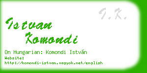 istvan komondi business card